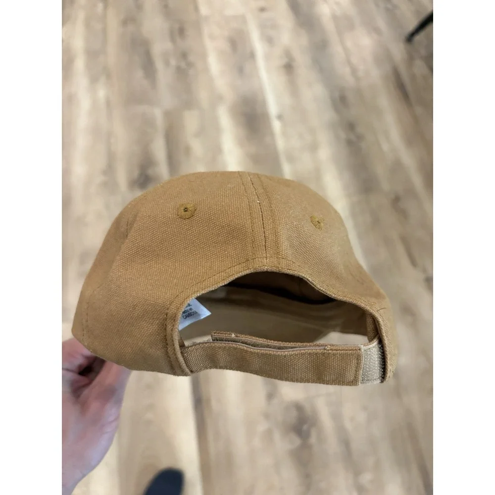 Carhartt Boys Brown Canvas Cotton Adjustable Baseball Cap One Size Logo
